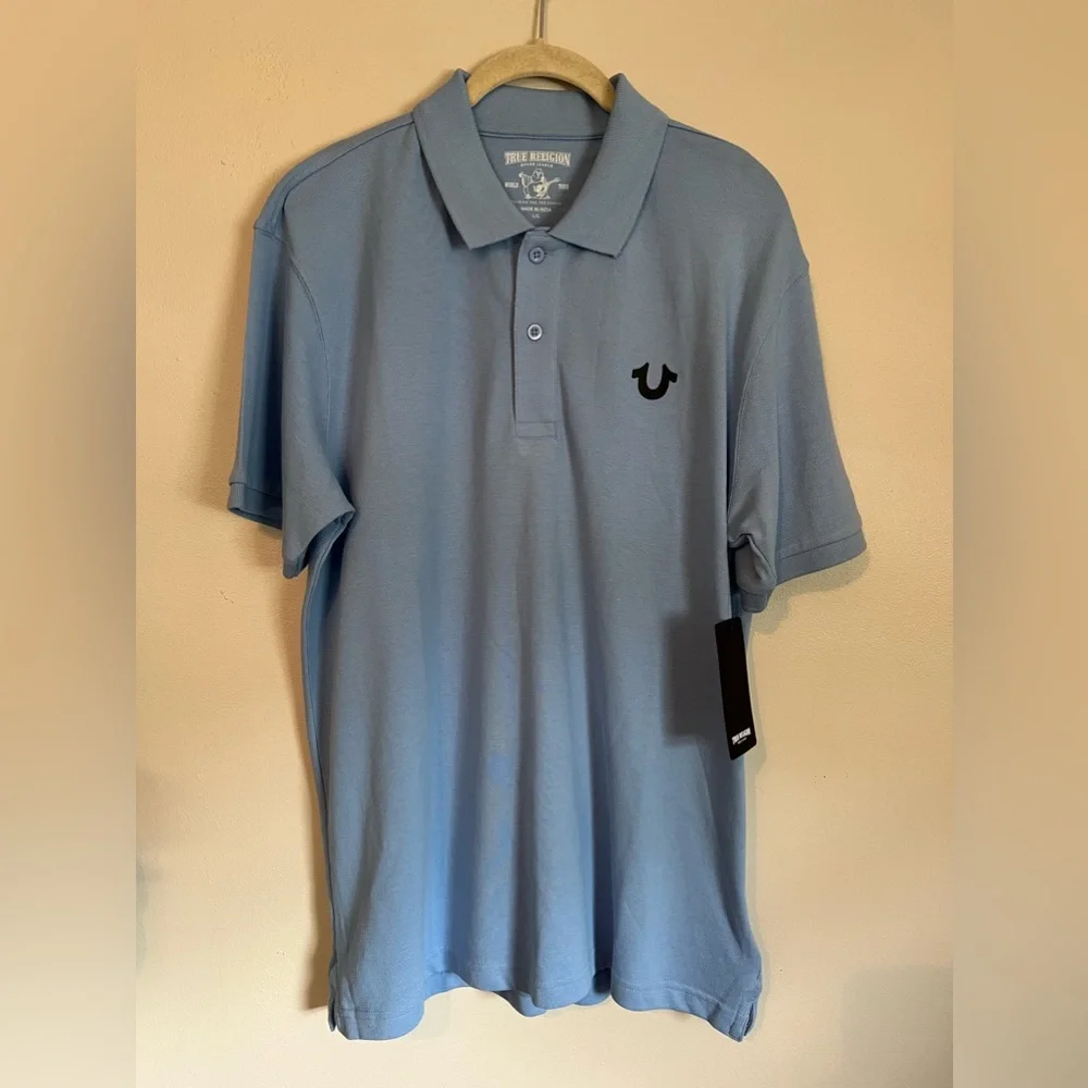 Men’s True Religion Blue Polo - Size Large